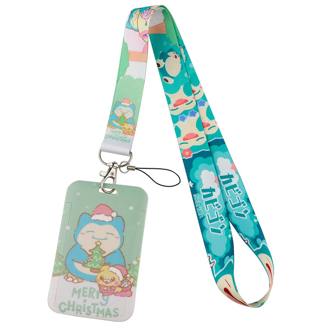 Anime Characters Card Holder Cute Gengar Lanyard Keychain ID Credit Bus Card Cover Hang Rope Lariat Lanyard Key Rings Fans Gifts