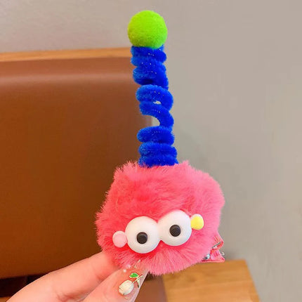 1/5pcs Colorful Little Monster Hairpins Girls Kid Cartoon Plush Antenna Briquettes Hair Clips Barrette Big Eye Doll Headwears