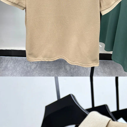 2025 Men's Embroidered Casual Polo Luxury Clothing High-Quality Brand 2024 Cotton Lapel Short Sleeved Summer 100%