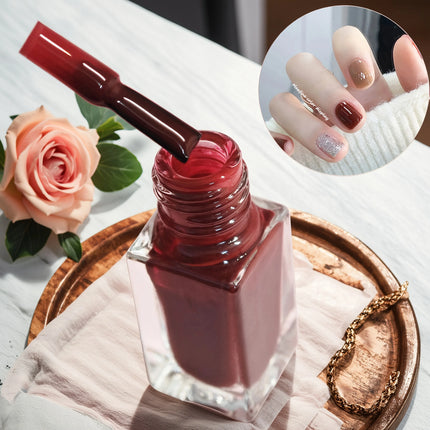 V25 Black Sugar Caramel 3-Bottle Set Nail Polish No-Bake Quick-Dry Long-Lasting Peelable Water-Based Triple Color Nail Polish