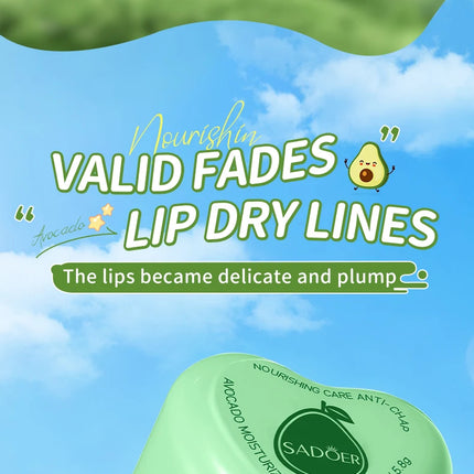 SADOER Avocado Moisturizing Lip Balm Hydrating Lipstick Nourishing Anti Cracking Plump Lips Lip Plumper Skin Care Cosmetics
