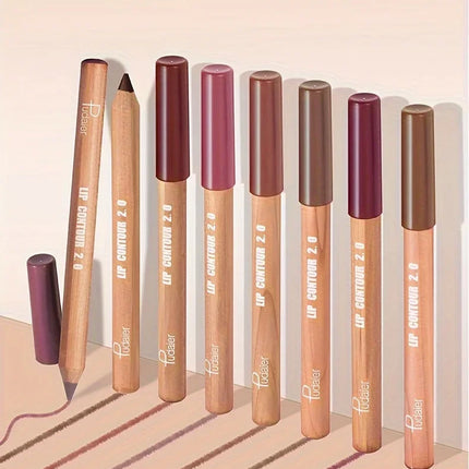 Pudaier Lip Contour 2.0 Matte Lip Liner Pencil Waterproof Long Lasting Easy Coloring With Built In Sharpener