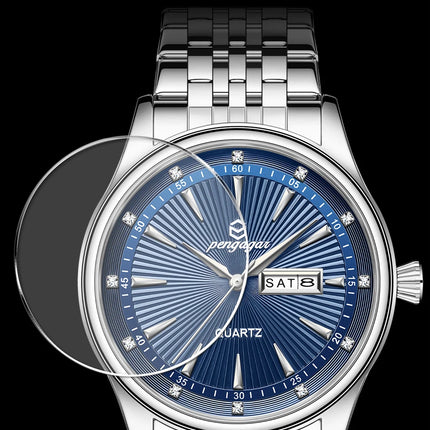PAAZOMU Luxury Watch for Men Elegant Date Week Waterproof Luminous Men's Quartz Stainless Steel Sports Watch reloj