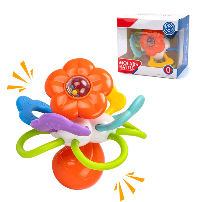 Manhattan Round Ball Baby Toys for Infant 0-12months Soft Silicone Hand Grab Ball Rattle Infant Teeth-glue Montessori Toys