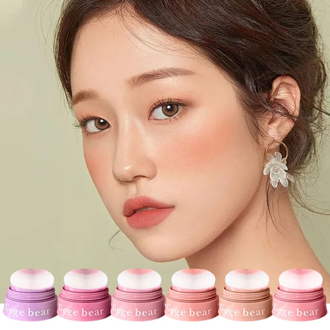 Gege Bear Puffy blush, naturally looking young, Korean style brightening and energetic, natural makeup application