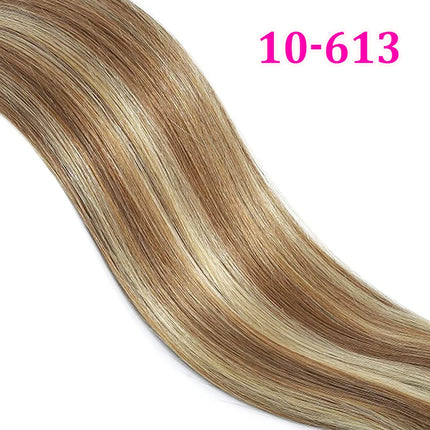 Invisible Genius Long Tape In Hair Extensions Double Weft One Piece Tape-In Real Human Hair Highlight Blonde Long Weft Wide Hair