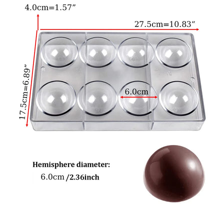 3D Polycarbonate Chocolate Molds Sphere Diamond Chocolate Bombs Bonbons Candy Bar Professional Confectionery Baking Pastry Tools