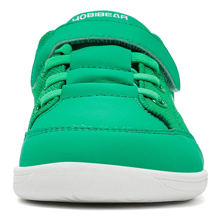 HOBIBEAR Kids Wide Toe Barefoot Shoes Boys Girls Minimalist Sneakers Lightweight Hook Loop Mesh Artificial Leather Shoes