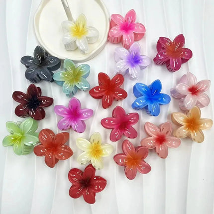 Hawaiian Gradient Hair Clips Flower Hair Claws Big Size Fashion Head Wear Hairpin for Women Girls Crab Barrette Hair Accessories