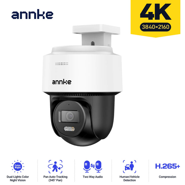 ANNKE 8MP PT Speed Dome PoE Security Camera Smart Dual Light Night Vision Human Detection Auto-Track Lite Two-Way Audio CPT500