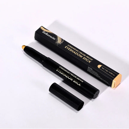 10 Colors Longwear Crease-proof Eyeshadow Pencil Stick Lasting Glitter Shimmer Matte Eye Shadow Highlighter Pen Eyes Makeup Too