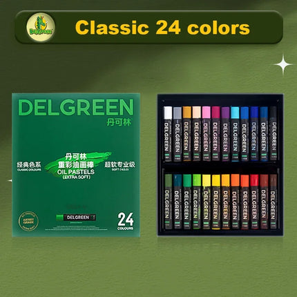 DELGREEN Artist Soft Oil Pastel Set Professional Painting Drawing Graffiti Art Crayons Washable Non Toxic 24/36/48/72 Colors