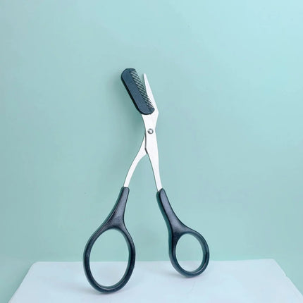 Stainless Steel Eyebrow Trimming Scissors with built-in Comb Precise Grooming Tool Creating Perfect Eyebrows Pink/White/Black