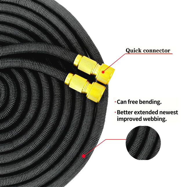 25/150ft Garden Water Hose Expandable Metal Connector High Pressure TPE Reel Magic Water Pipes for Garden Hose Farm Irrigation