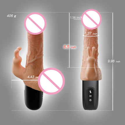 Thrusting Realistic Dildos Rabbit Vibirator with Suction Cup 10 Thrusting & Vibrating Modes Clit Stimulator Sex Toys for Women