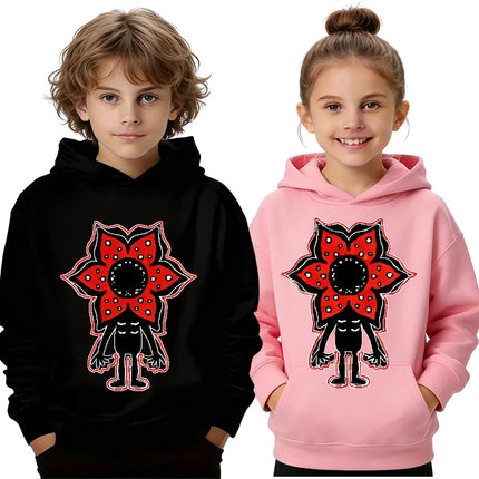 Eddie Munson Demogorgon Hoodie for Kids Cannibal Flower Print Cotton Sweatshirt for Boys and Girls Perfect for Cosplay