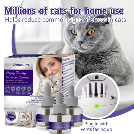 Classic Calming Diffuser Refill for Cats 30 Day 3x48ml Pack Anti-Stress Pheromone Home Solution