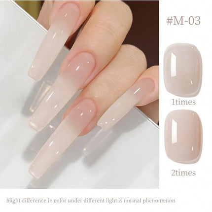 15ML Nude Nail Polish New Popular Senior Sense Of Nude Skin Colour Base   Ice Through The White Nail Shop Special Nail Glue
