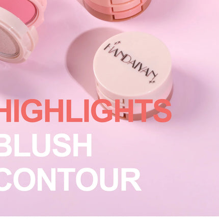 3-In-1 Face Bronzer Highlighter Makeup Palette Matte Pearlescent Blush Contouring Shadow Brighten Three-layer All-in-one Palette