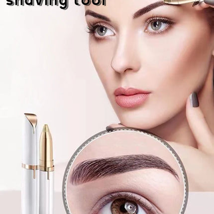 1PC Automatic Electric Eyebrow Trimmer for Beginners Nose Hair Shaver Brush Scraper with Battery （Self provided battery））
