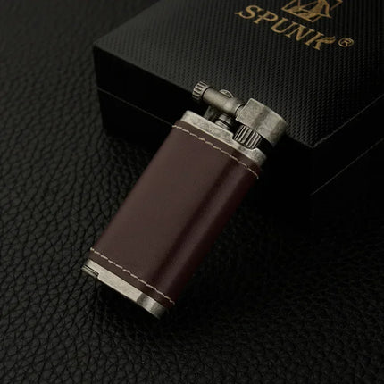 High-end Inclined Flame Open Flame Lighter, Butane Gas Lighter, Grinding Wheel Ignition, Metal, Creative Pipe Lighter