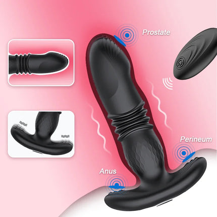 Thrusting Anal Vibrator Men Bluetooth APP Vibrator Remote Control Telescopic Prostate Massager Male Prostate Stimulator - VIBRATEUR
