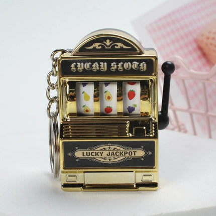 Mini Fruit Slot Machine Keychain Lucky Charm Jackpot Keychains Mini Casino Pendant Bag Charm Novelty Gifts for Kids Adults