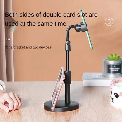 Liftable Mobile Dual Card Slot  Phone Holder Strong Bearing Capacity Desk Bracket Multi-function Video Chases Drama Artifact