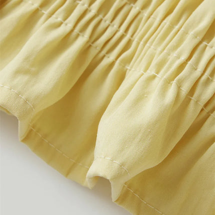 Women's Summer Smocked Tank Tops Solid Color/Plaid Sleeveless Boat Neck Ruffled Hem Slim Fit Vest