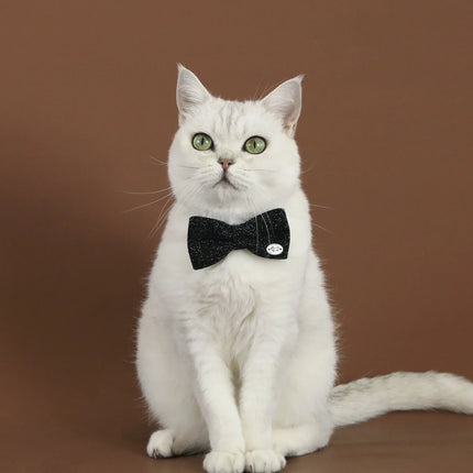 2026 New Pet Linen Collar Gentleman Adjustable Anti-Choking Breathable Bowtie, Tie & Bowknot Decor Comfortable For Cat&Small Dog