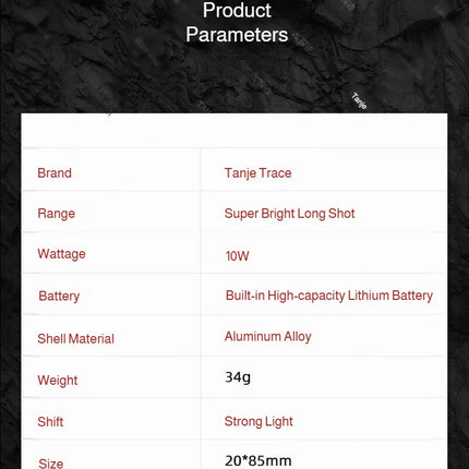 Outdoor Flashlight Small Mini Lighting Strong Light Portable Super Bright Rechargeable Hand Lamp for Hiking/Camping/Emergency