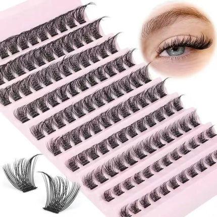 3D Mink Effect Segmented False Eyelashes Mixed Length 8-16mm Fake Eyelash Set Soft Fluffy Reusable Invisible Eyelashes Women