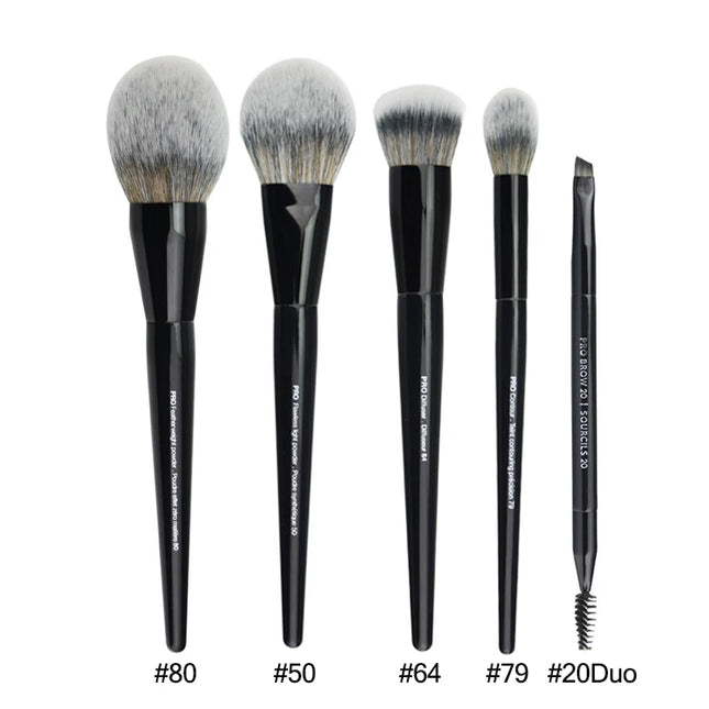 5/16/26pcs/set Black Powder Makeup Brushes Angled Sculpting Foundation Face essential cosmetic tools Eyeshadow Eye Make Up Brush