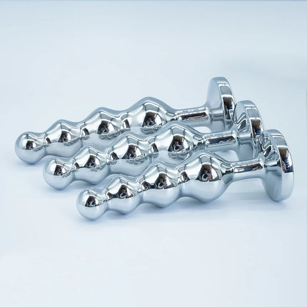 Metal Anal Plug Prostate Massager Anal Beads Butt Plug Metal Dildo G-spot Stimulating Sex Toys for Men and Women But Plug