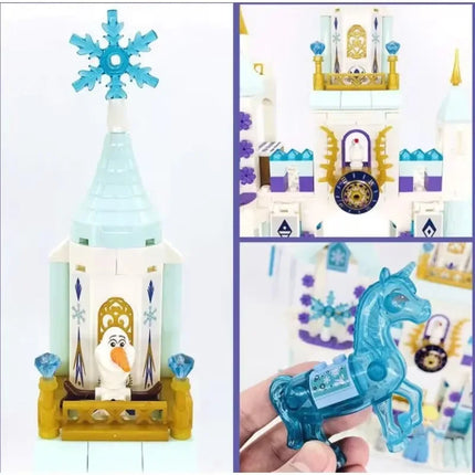 Disney Frozen Princess Snow Castle Building Blocks Toys Sets Movies Educational Assembled Toys DIY Gifts For Girls