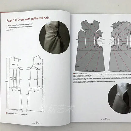4 Books/Set English Tomoko Nakamichi Pattern Magic Books Volume 1-4 Stretch Fabrics Clothing Cutting Design Teaching Book