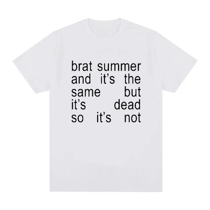 Charli XCX Brat Summer and It's Same Album T-Shirt Women's Fashion Harajuku T-Shirt Casual Comfortable Extra Large T-Shirt