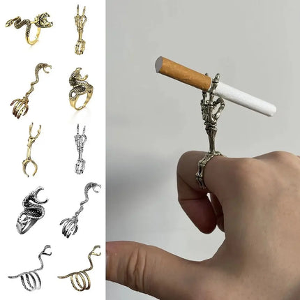 1PC Cigarette Holder Rack Dragon Ring Finger Clip Smoke Cool Gadgets for Man Gift Smoking Accessory Cigarette Smoker Tool Metal