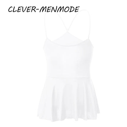 Sexy Suspender Open Back Nightdresses Slip Dress Pajamas Mini Sexy Short Dresses Crossdresser Erotic Costume Homewear