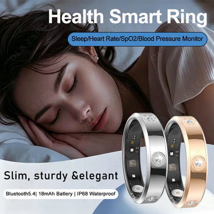 2026 New Fashion Diamond Smart Ring Heart Rate Sleep Monitor IP68 Waterproof Men Women Fitness Rings Pedometer For Android IOS