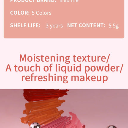 Highly Pigmented Matte Liquid Blush Long Lasting Non Fading Smooth Festival Stage Makeup Blush