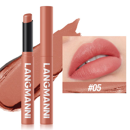 12 Color Matte Lipstick Pencil Waterproof Long Lasting Non-Stick Cup Lip Stain Tint Cosmetic Nude Lipstick Pen Makeup Cosmetics