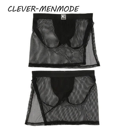 Mesh Hollow Sides Open Mini Panties See-Through Transparent Hip-Baring Thong Open Crotch Dress Bdsm Fetish Adult Erotic Costumes