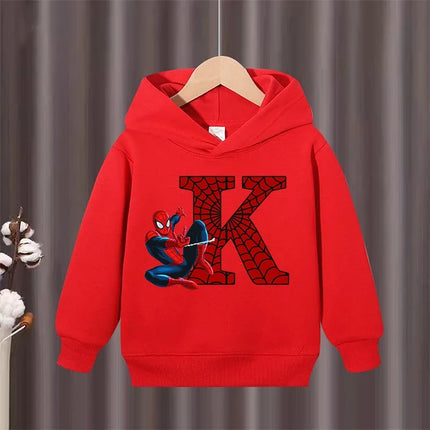 Children's Winter Autumn Hooded Pullover Sweater Spider Man Pattern Comfortable  Warm Fabric Suitable Outdoor Activities