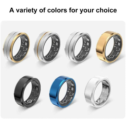 Smart Ring Heart Rate & Blood Oxygen Monitor with Photography Sleep Tracking Exercise Monitor Waterproof SR01 with Charging Case