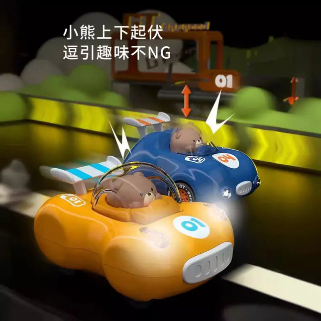 Children's inertia pull-back car lights, luminous sports car for boys and girls, baby toy for 1-6 year olds