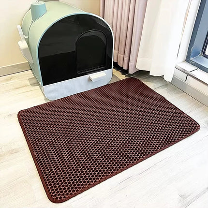 120CMX70CM Cat Litter Mat Waterproof Double Layer Pet Litter Box Mat Pet Toilet Cat Mat Nonslip Sand Cat Washable Mat Pet Clean