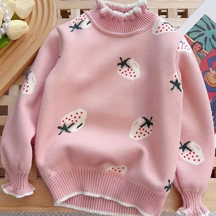 Girls' Knitwears, Velvet Thickeneded Knitwears, Kidsren's Bottoming Shirts, Girls' Fashionable Medium and Large Kidsren's Knitwears, Pullover Knitwears