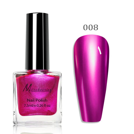12 Colors Mirror Effect Nail Polish - Metal Chrome No UV Lamp Needed, Quick Dry Long Lasting Nail Lacquer, Professional Salon