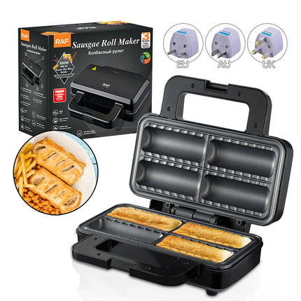 800W Sausage Roll Maker Household Multi Rolls Pies Desserts HotDog Bread Maker Non-Stick Breakfast Machine for Kids Party